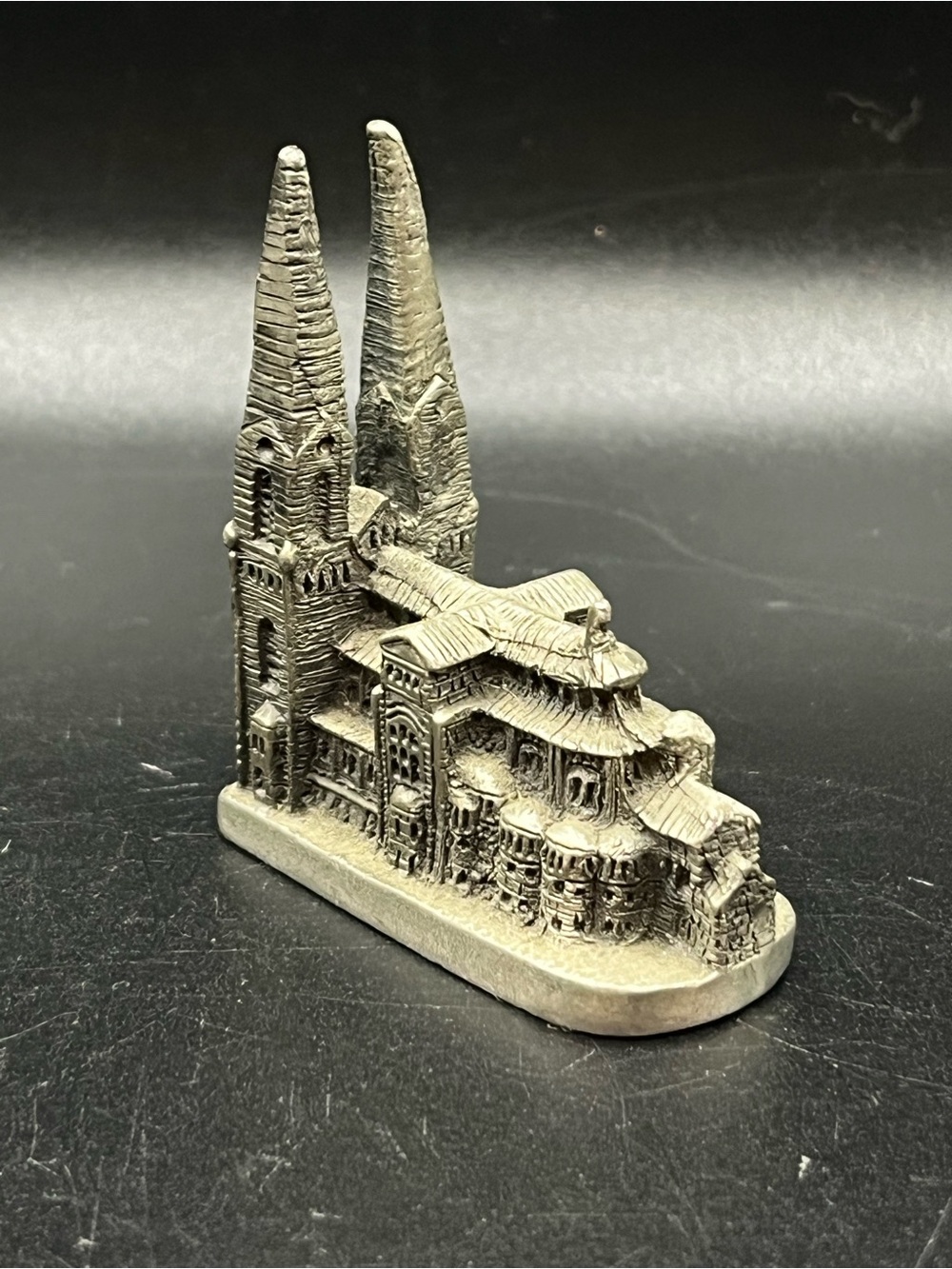 Vintage St Anne de Beaupré Basilica Pewter Figure
